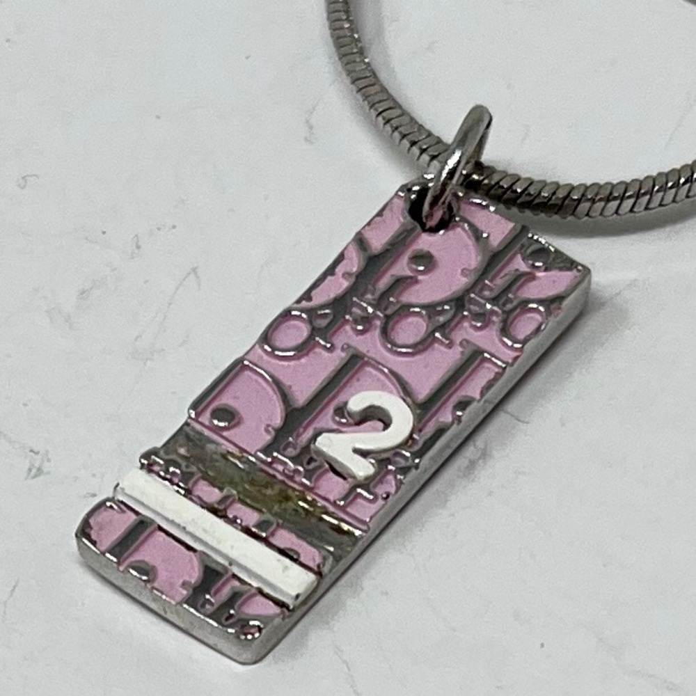 DIOR Trotter #2 Pink and Silver Pendant Necklace - Picture 2 of 7